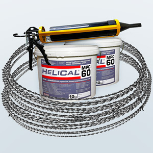 Set - 20m výztuž HELICAL VAH D6mm | PROFI + 2x malta MPC 60 + pistol HOBBY